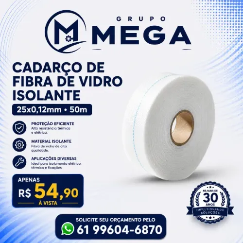 Cadarço De Fibra De Vidro Isolante 25x0,12mm 50m