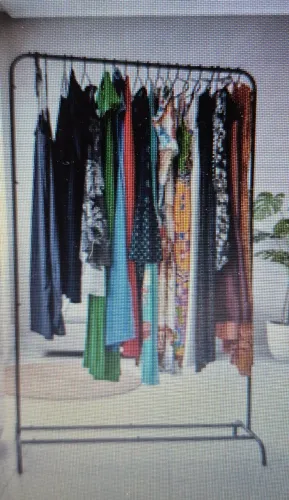 Cabideiro Arara P/ Vestidos Longos 190cm Altura C/ Sapateira