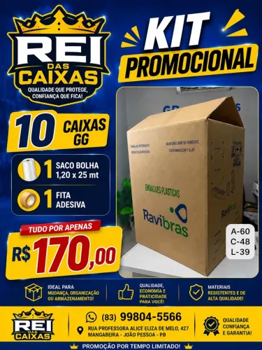 Caixas de papelão reforçada kit com 10
