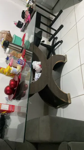 Mesa de vidro para cozinha