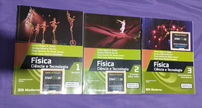Coleção Física Ciência e tecnologia 1 2 e 3 Carlos Magno, Nicolau, Toledo, Penteado