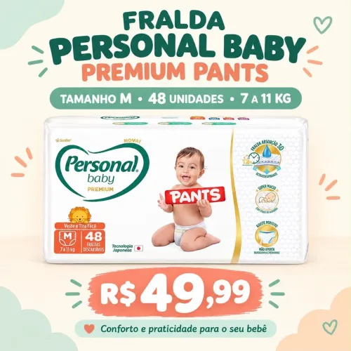 Fralda Personal Baby Pants M - 48 Unidades