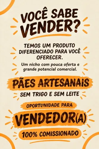OPORTUNIDADE PARA VENDEDOR(A) COMERCIAL - 100% COMISSIONADO<br>