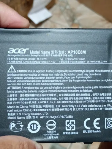 Bateria notebook acer nitro 5 - modelo AP18E8M