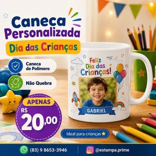 CANECA PERSONALIZADA DIA DAS CRIANÇAS