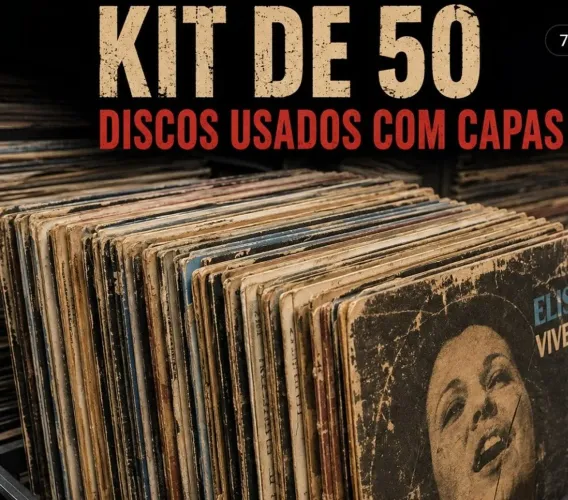 Kit 50 LP/Vnil discos aleatórios com capas