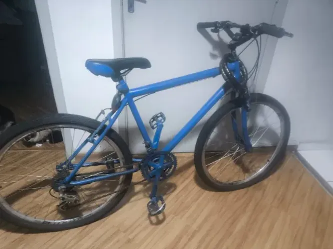 Bicicleta Aro 26 Azul - 21 Marchas (Com Farol, Lanterna Laser)