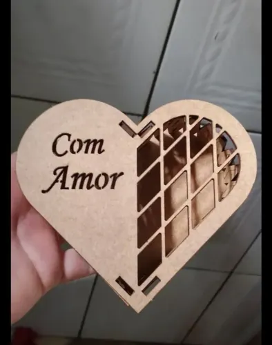 Caixas mdf coração 6 unidades