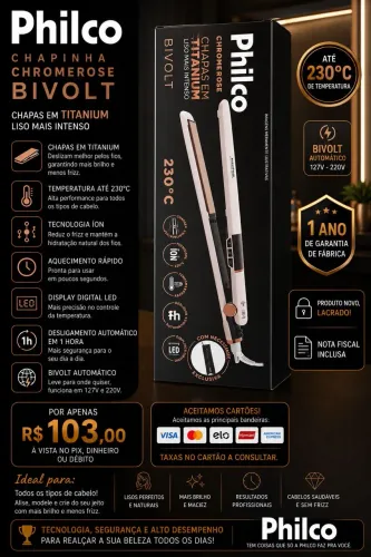 Chapinha Philco Chrome Rose Bivolt