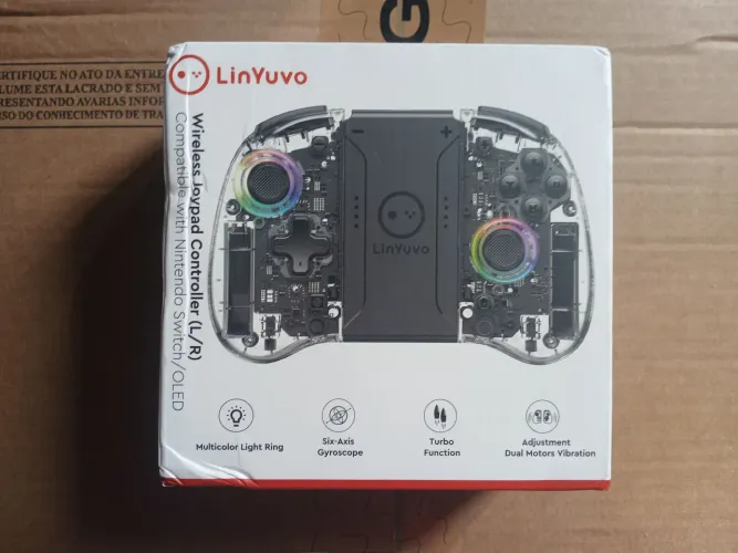 CONTROLE LACRADO NINTENDO SWITCH TRANSPARENTE