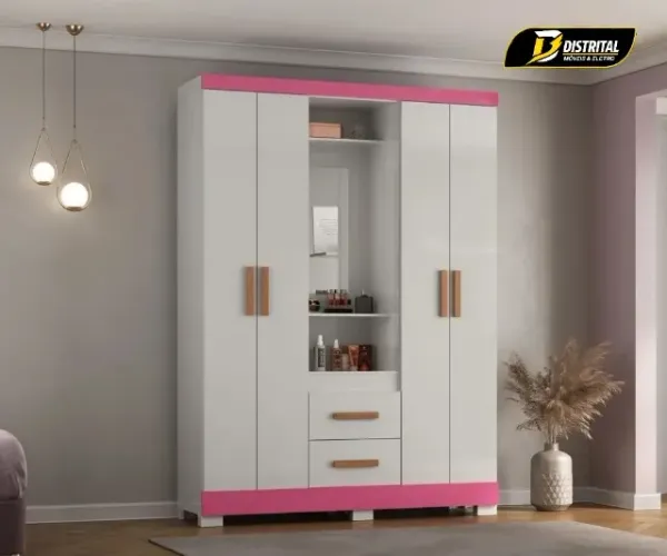 Guarda Roupa Capelinha 4 Portas Pronta Entrega