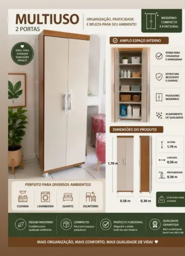 Super Oferta de Armário Multiuso com pés e Chaves!!