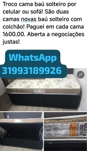 Duas camas baú solteiro com colchão