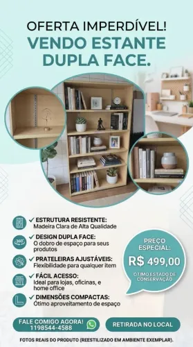 Estante prateleira Dupla face, excelente estado!