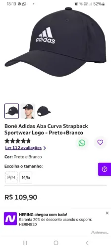 Boné adidas original tamanho MG