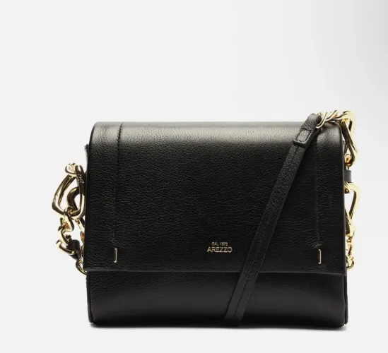 Bolsa Tiracolo Preta Couro Special