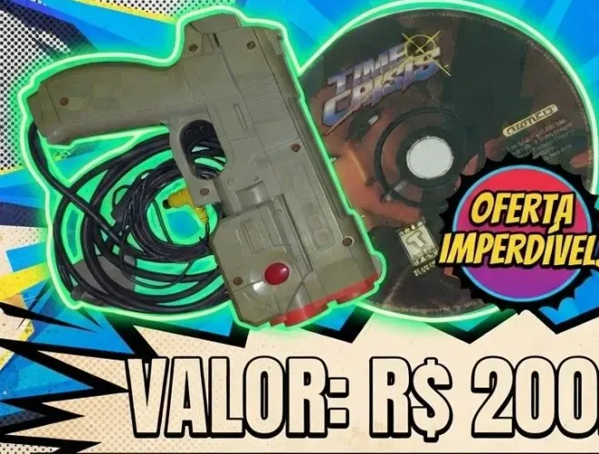 Controle + Jogo Time Crisis PS1
