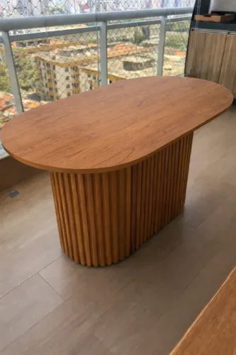 Lindo tampo mesa orgânico em madeira da jacauna - NOVO