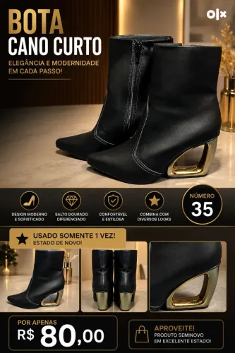 Bota Cano Curto Estilosa 