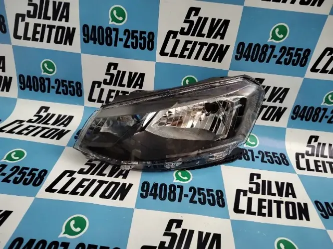 farol esquerdo gol g7 2016 2017 2018 cromado com friso preto novo importado