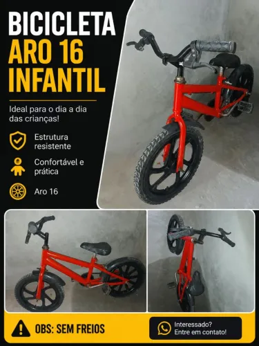 Bike infantil Aro 16 à venda