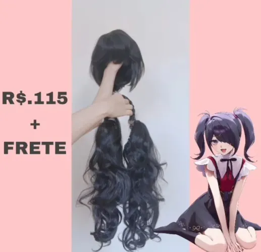PERUCA COSPLAY PONY TAIL PRETA
