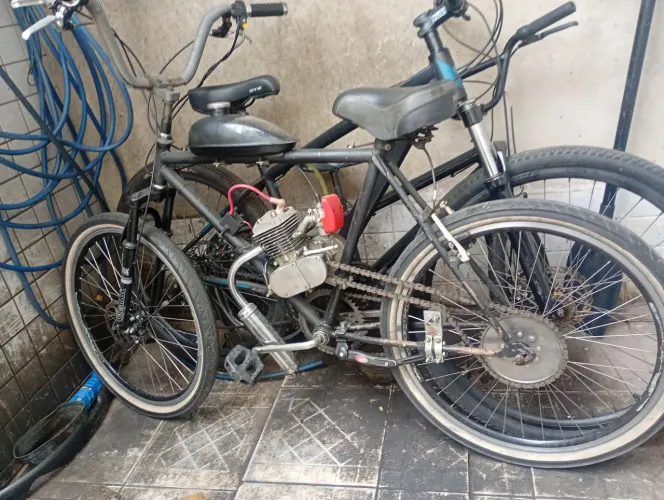 Bicicleta motorizada 80cc completa quadro aço carbono