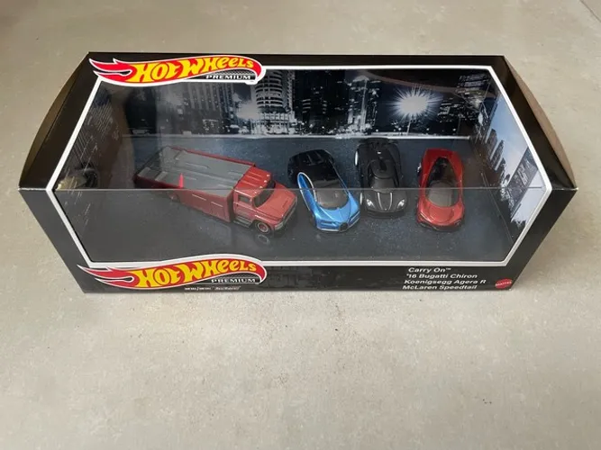 Hot Wheels caixa premium lacrada - Bugatti, Koeningsegg 