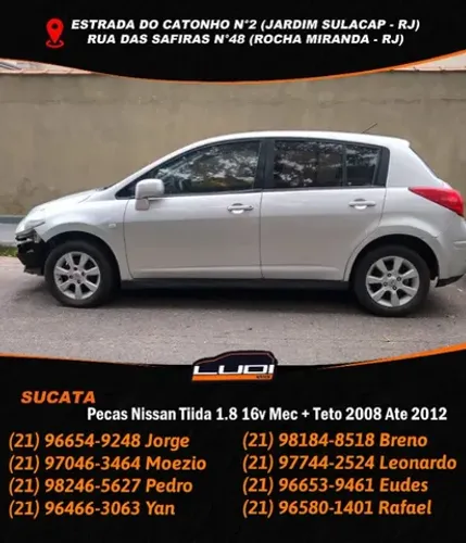 Nissan Tiida 1.8 16v Mec + Teto 2008 Ate 2012 Peças