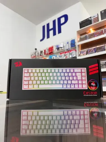 Teclado Mecânico Gamer Redragon Castor 60% Branco Chroma RGB Switch Vermelho | Curitiba