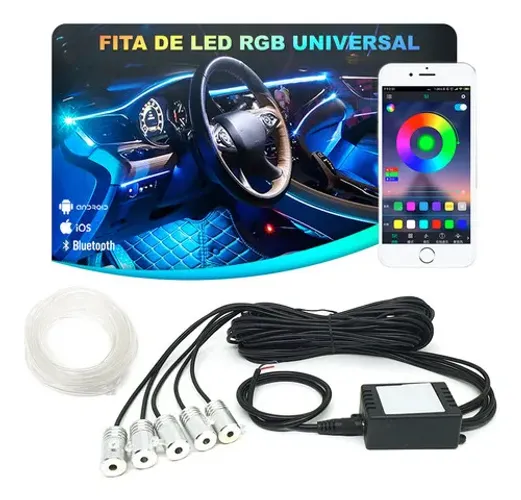 Fita Led Painel e Porta Neon Rgb 5 Pontos Luz App