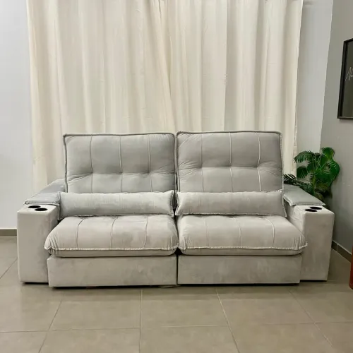 Sofá Retrátil e Reclinável Veneza 250cm - Novidade!
