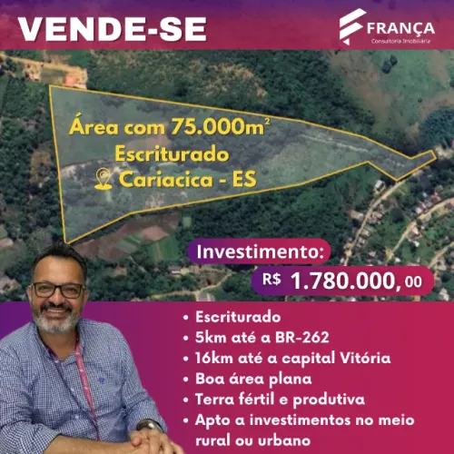 Vende-se Área com 75.000m² em Cariacica