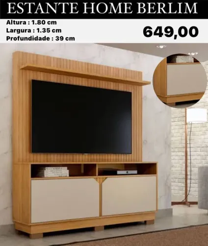 Estante Home Berlin ripado - ENTREGA HOJE !!! 