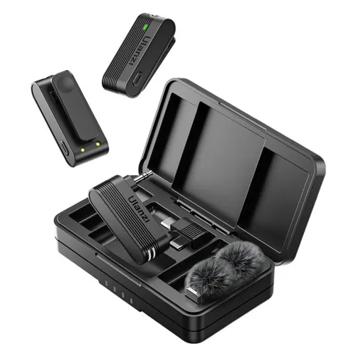 kit com 2 microfones ulanzi A100 para celular câmera digital tipo c