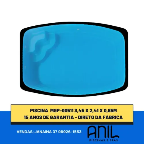 Ja - Piscina de fibra 3,45 x 2,41 x 0,85m ideal para espaços pequenos