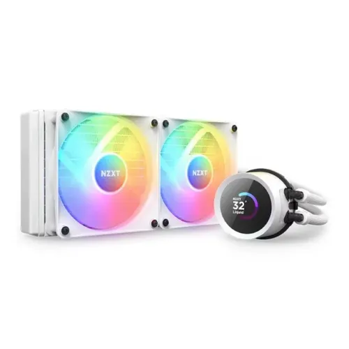  Water Cooler NZXT Kraken 240 White 240mm Display LCD Led Rgb Intel/AMD - WZetta