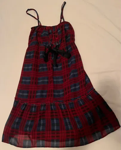 Vestido xadrez vermelho - Tamanho 38