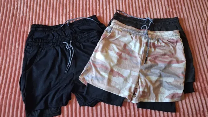 4 Shorts 2em1 Fitness - Forro e Bolso ziper