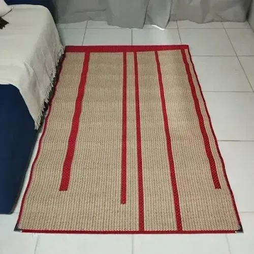 Tapete Sisal Bege/Vermelho para Sala