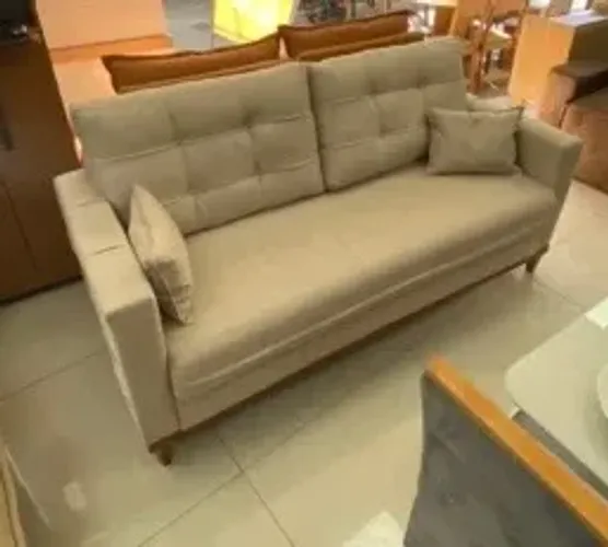 Sofá Living California em Linho 2 Lugares com Almofadas Soltas 180cm