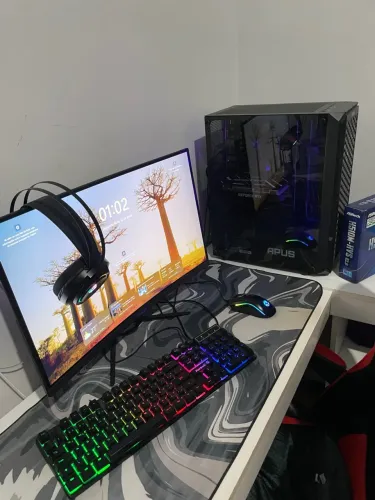 PC Gamer Completo com Monitor Curvo 180Hz + RTX 3050 - Pronto pra Rodar Tudo!