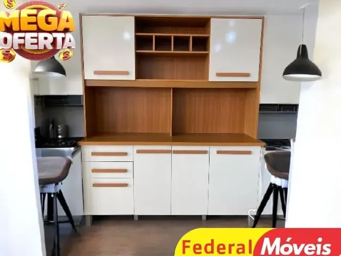 ARMARIO DE COZINHA 100% MDF OFF WHITE (CAMPEAO EM  VENDAS)