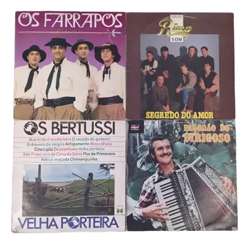 Os Farrapos | Rima Som | Os Bertussi | Pagodão Do Pirigoso Lote/kit com 4 discos de vinil