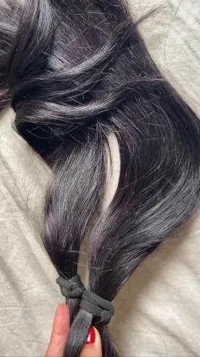 Cabelo Castanho Avermelhado, 80cm (40cm cada mecha), 106gr