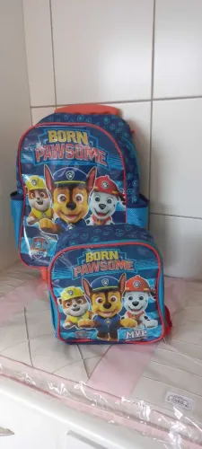 Mochila de rodinha e Lancheira patrulha canina