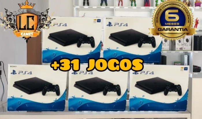 PS4 SLIM 500 GB + 41 JOGOS DIGITAIS + BRINDES + LOJA FÍSICA EM BELO HORIZONTE