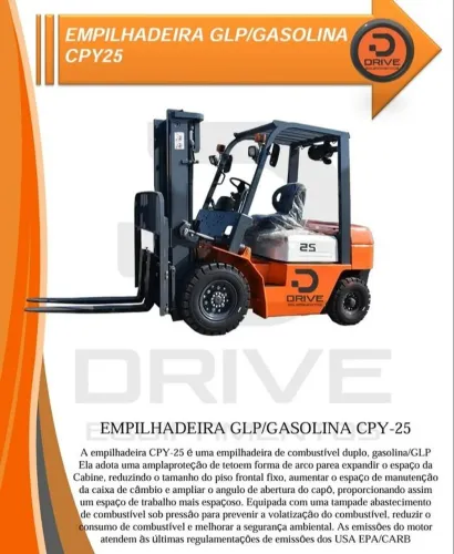 Empilhadeira 2.5 toneladas GLP/Gasolina