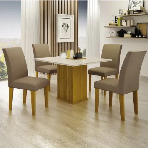 Mesa De Jantar Com 4 Cadeiras