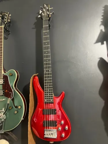 Contra Baixo Giannnini 5 cordas GB205 Vermelho Chery Novo